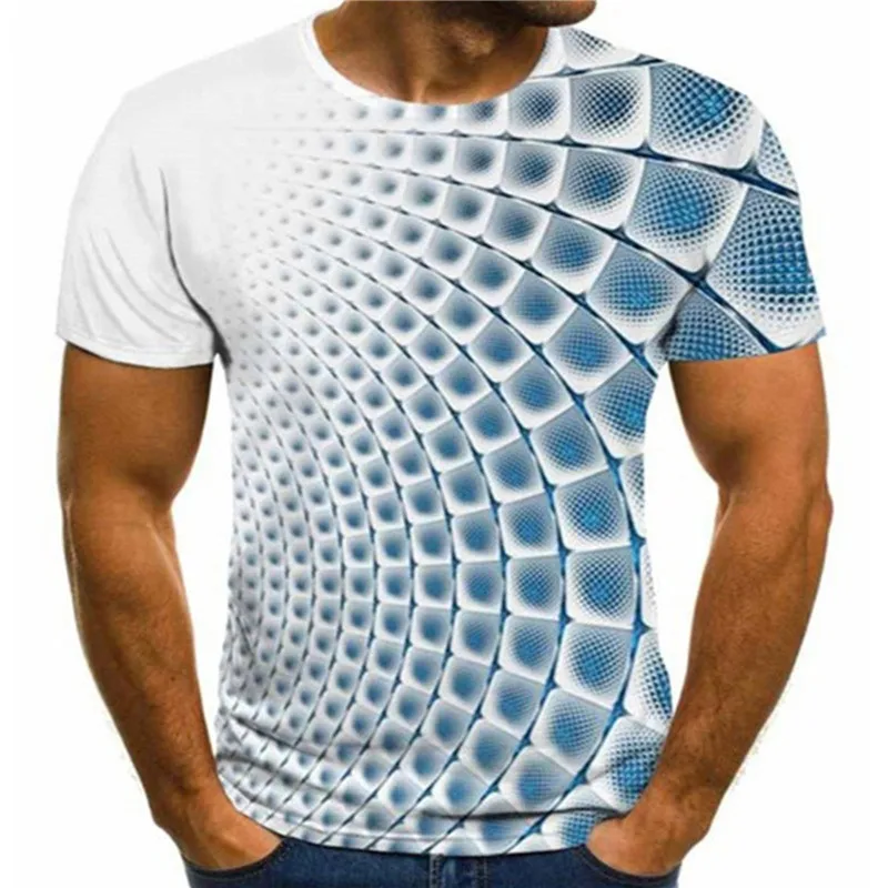 

2021 New Style T-shirt Men's Three-dimensional Swirl Tees Male's Summer 3D Printing Casual Oversized T-shirts Fashion Tops