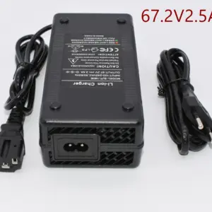 60v 2 5a charger 67 2 volt lithium li ion charger tpciec 3pin plug for 60v 10ah 20ah 30a ebike scooter motorcycle battery pack free global shipping