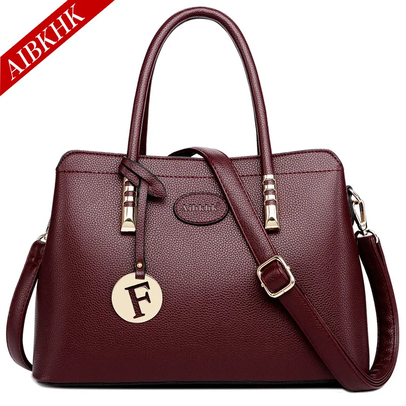 S9192-Burgundy Роскошные брендовые сумки из натуральной кожи, повседневные сумки через плечо для женщин, модные женские сумки через плечо, сумка-мессенджер - Цвет: S9192-Burgundy