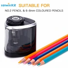 Электрическая точилка для карандашей Tenwin, автоматическая точилка с сенсорным выключателем, канцелярские принадлежности для школьников, студентов батарей, вращающаяся точилка для карандашей