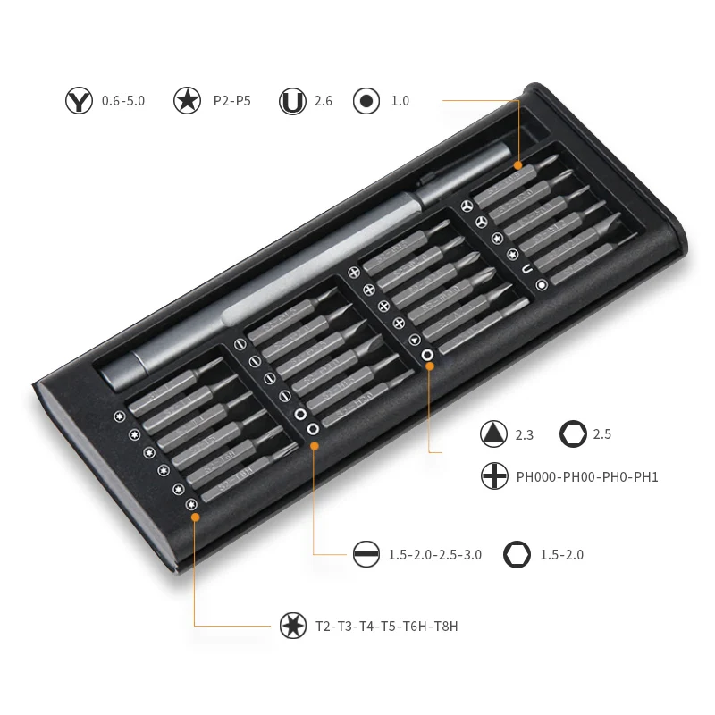 24 IN 1 Precision Screw driver Set Magnetic Driver Bits Torx Hex Bit Handle Mobile Phone Repair Screwdrive Kit Tools | Компьютеры и