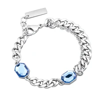 fashion bangles stainless steel chain splice crystal bracelets for men and women as a jewelry souvenir
