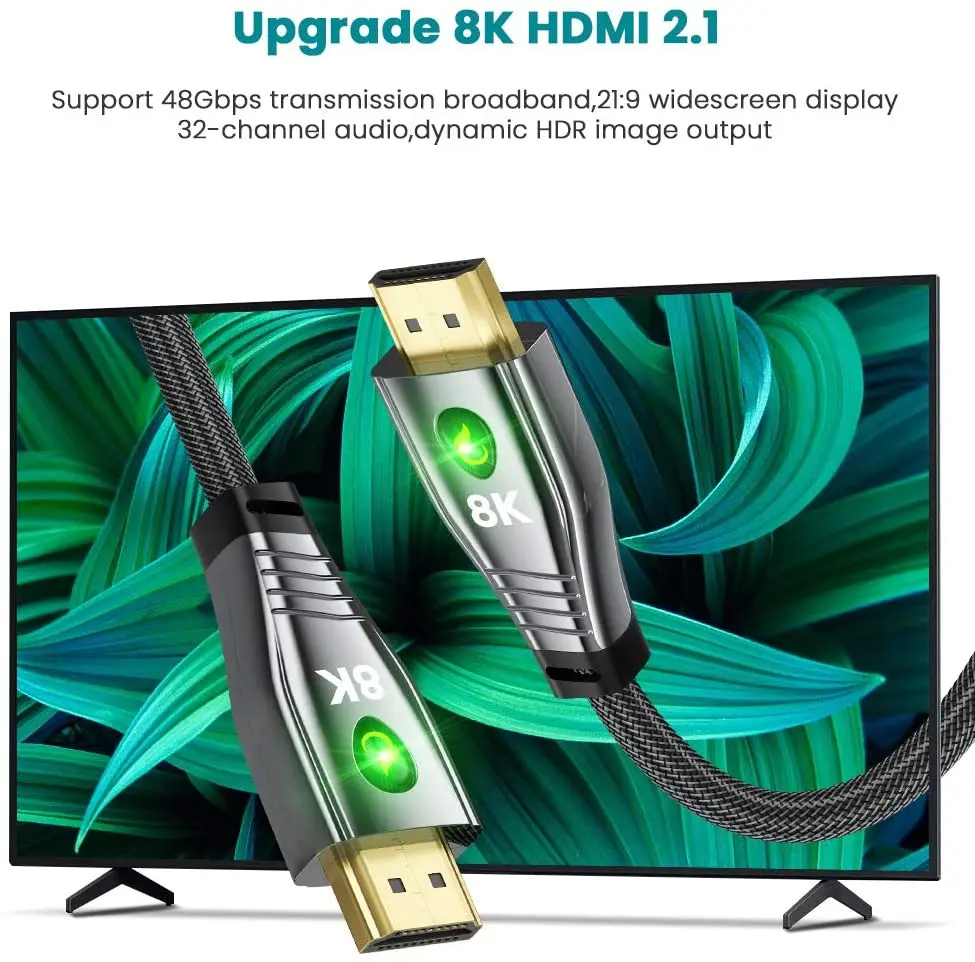 8K HDMI-совместимый кабель 2 1 48 Гбит/с @ 60 Гц 4K 120 для Apple TV Roku PS5/PS4/PS3 Xbox One X/Series X Samsung QLED