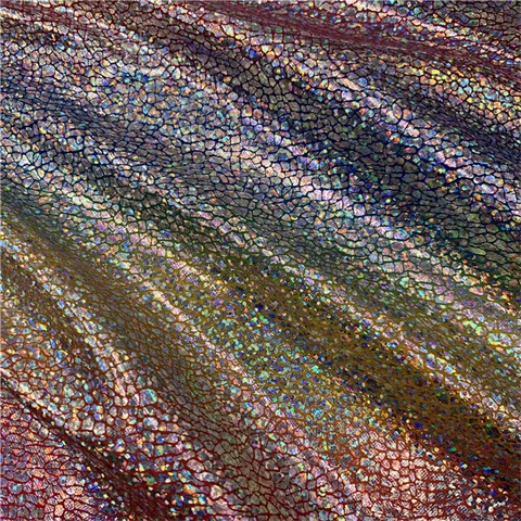 Блестящая ткань с рисунком искусственная кожа бронзовая трещинами эластичная