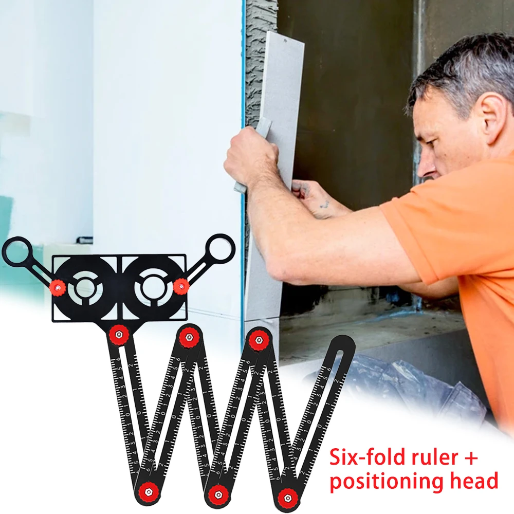 

New Multi Angle Measuring Ruler Aluminum Alloy 6/12-Sided Angle Finder Measuring Tool Drill Hole Opening Locator Angle Ruler