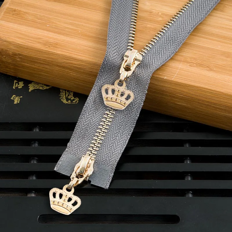 graygold120cm 1 шт. 85 см 120 см 5# Корона металлическая молния экологически чистое открытое пальто куртки застежки-молнии для шитья одежды молнии DIY ремесло KY964 - Цвет: graygold120cm