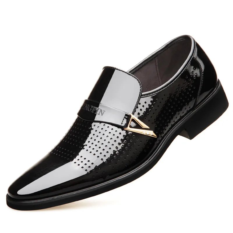 

Men Dress Shoes Summer Breathable Hole Soft Leather Shoes Men Big Size Formal Oxfords Shoes Man Summer Footwear