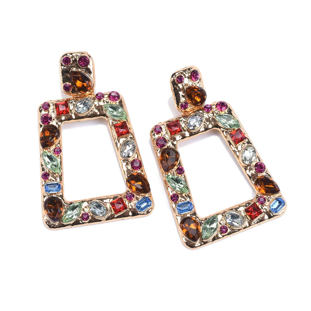 Модные геометрические квадратные серьги ZA ювелирные изделия инкрустация