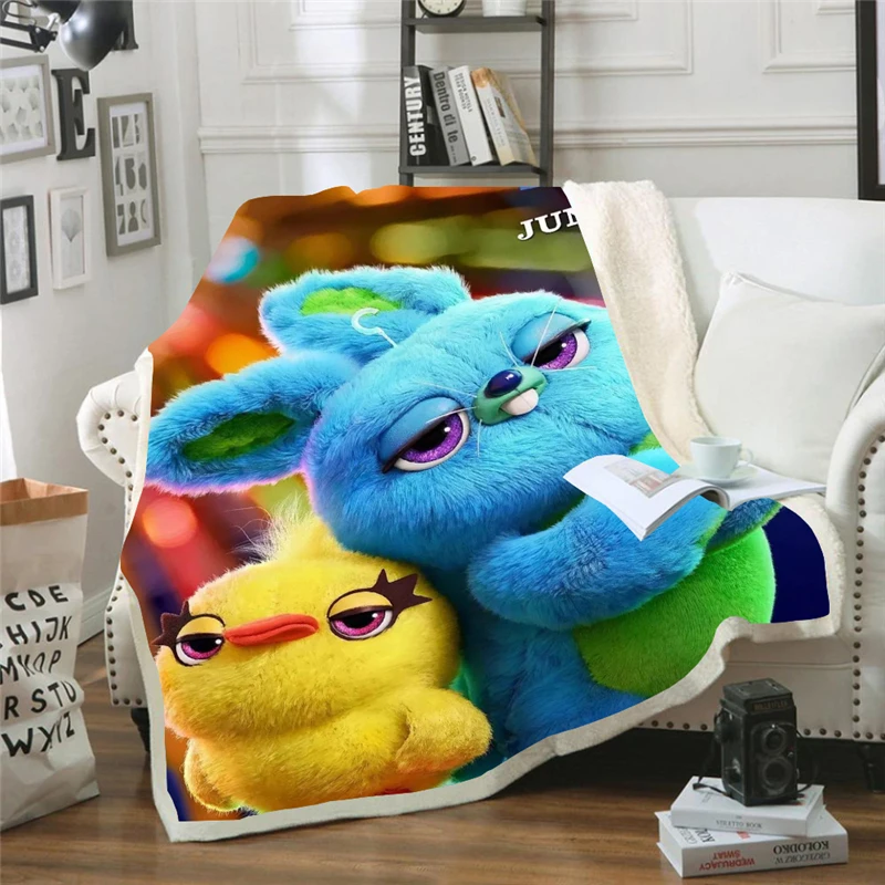 Kids Fleece Blankets Adult Thick Warm Winter Toy Story Home Super Soft Duvet Luxury Solid Blankets on Twin Bedding