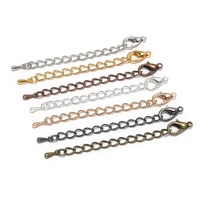 10 20pcslot 50 70mm tone extension tail chain lobster clasps connector for diy jewelry making findings bracelet necklace