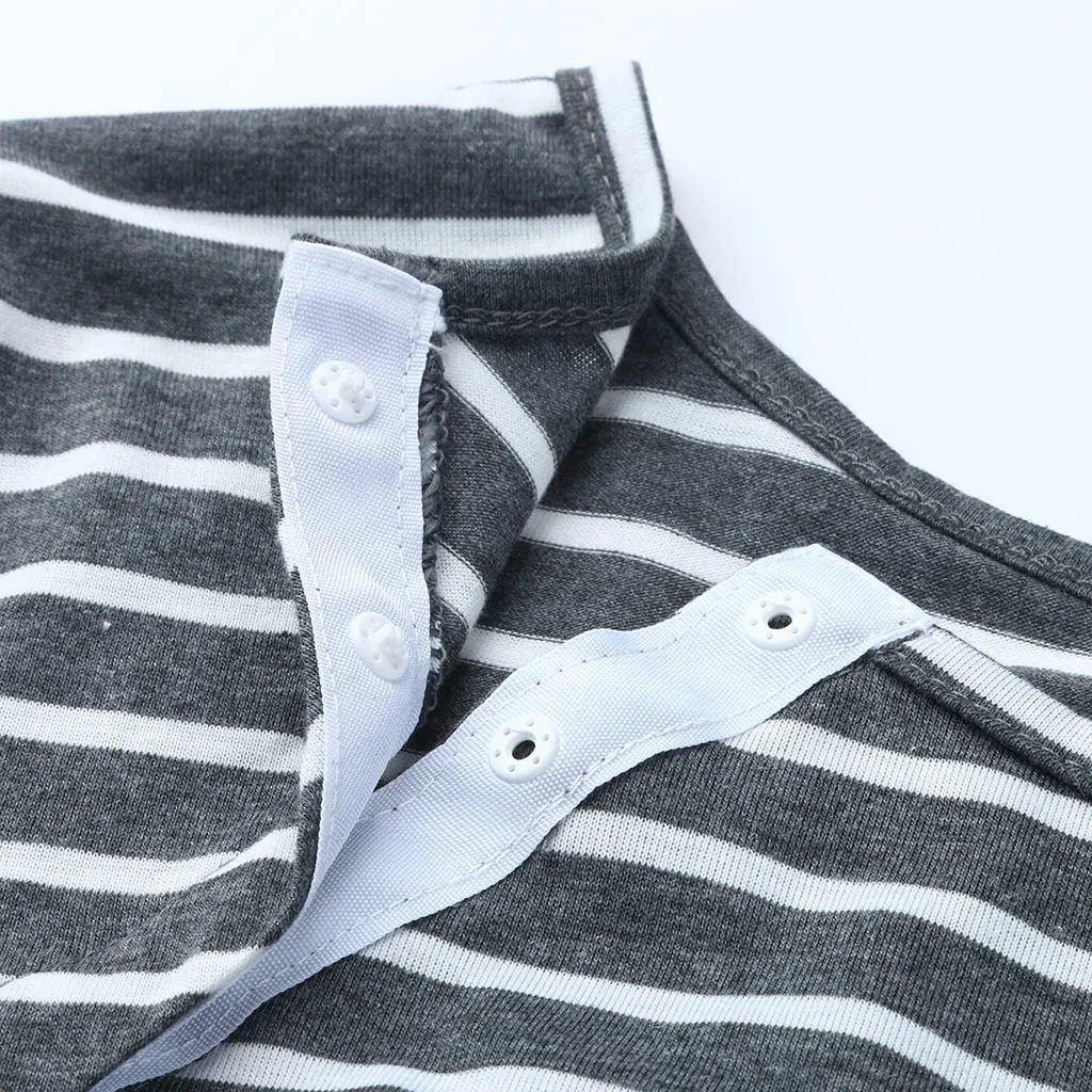 Женская ночная рубашка в полоску с коротким рукавом для грудного вскармливания