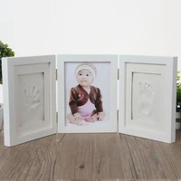 newborns photo frame baby molds handprint footprint 3d diy soft clay inkpad kids exquisite souvenirs casting home decoration