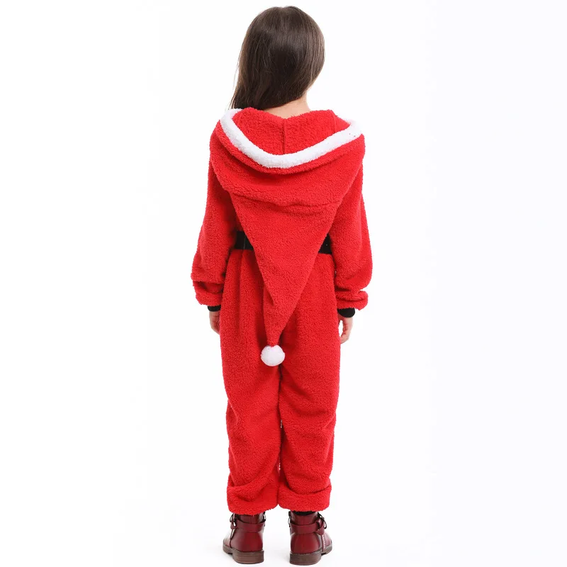 

Kids Boys Girls Christmas Santa Claus Cosplay Hooded Jumpsuit Masquerade Children Pretend Play Costume Outfits