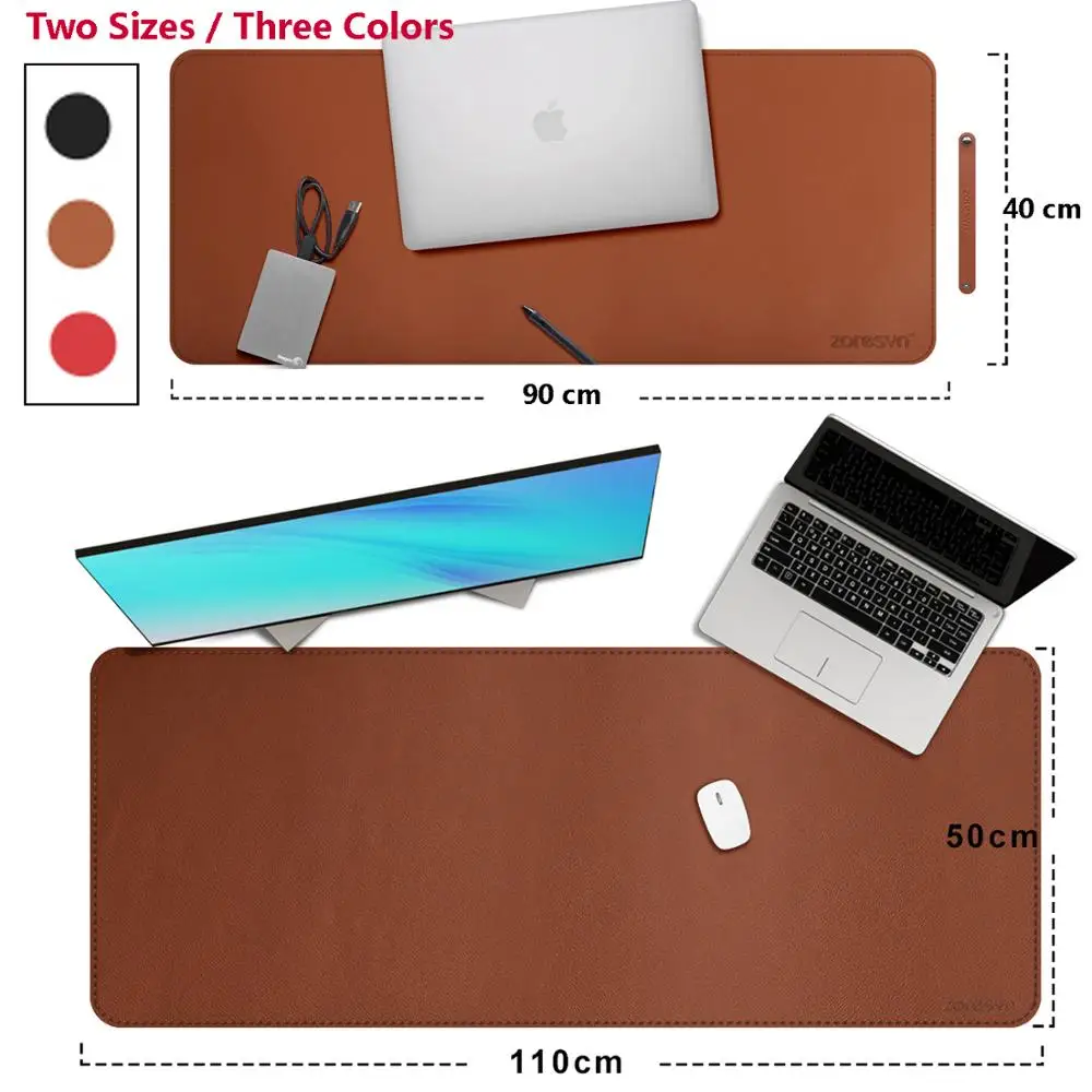 Коврик для мыши Zoresyn, портативный, водонепроницаемый, 90x40 см, 110x50 см, из искусственной кожи