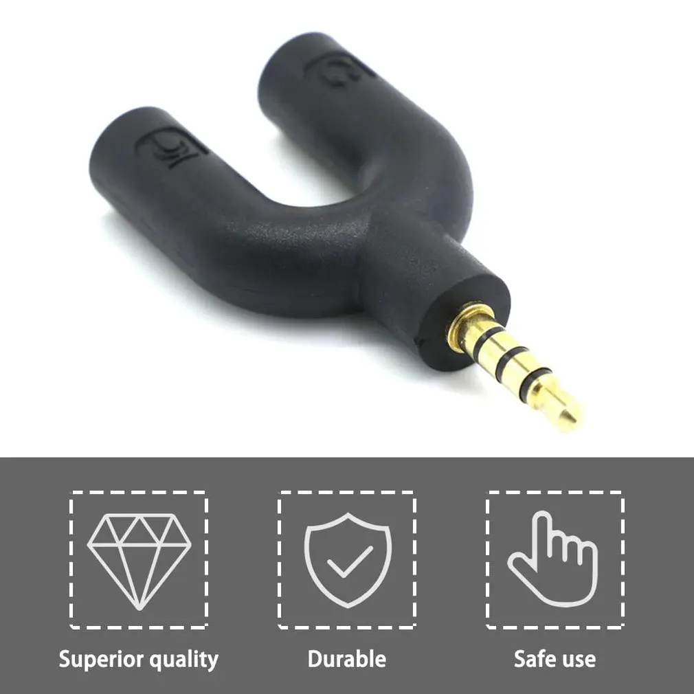 

3.5mm Jack Audio Microphone Headset Earphone Adapter Mini Connector Male to Double Female Connector Audio Splitter