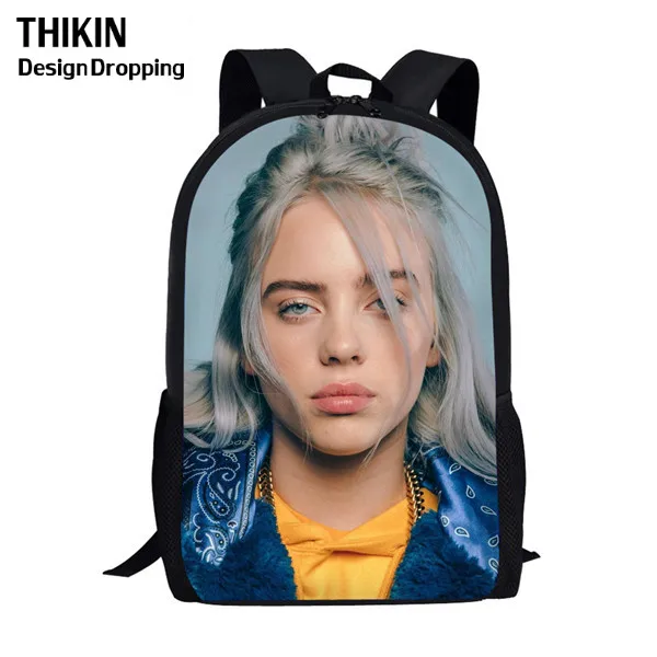 THIKIN Новые 3 шт./набор Billie Eilish школьные сумки для подростков мальчиков и девочек хип-хоп детский школьный рюкзак Rapper Женская Повседневная сумка - Цвет: as picture