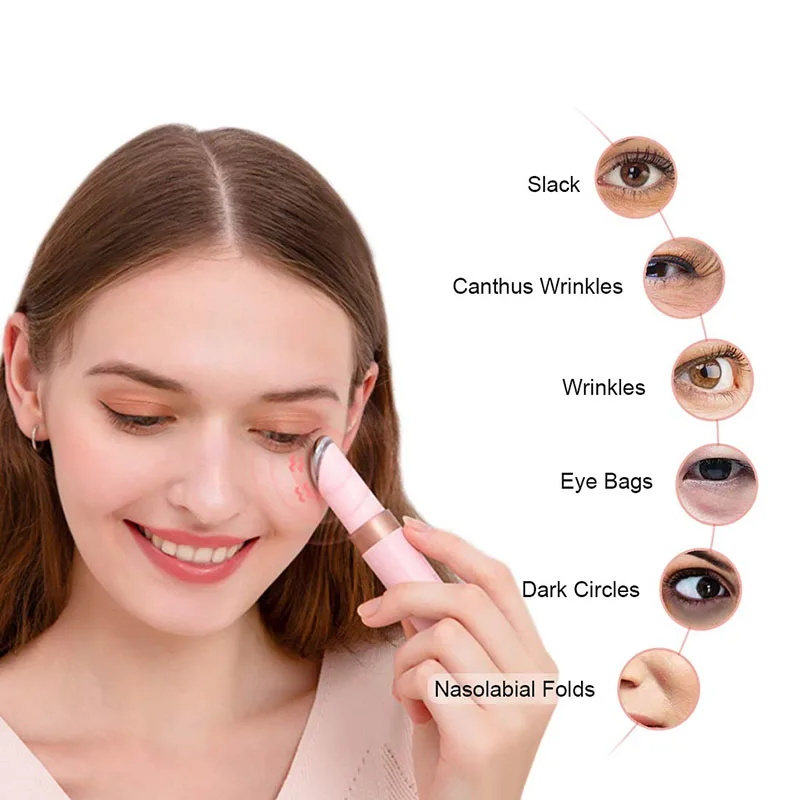 

2021Sonic Vibration Massager Smart Eye Beauty Device Wrinkle Remover Electric Wireless Roller Heating Eye Massage Pen Sleep Mask