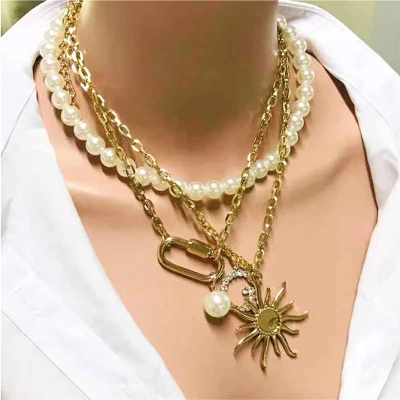 Огромное женское ожерелье в стиле хип-хоп массивная цепь многослойное для