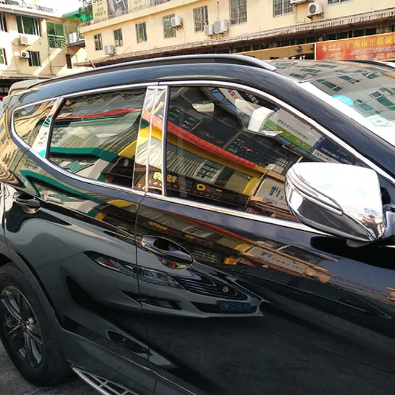 

Автомобильные окна из нержавеющей стали для hyundai santa fe 2013 2014 2015 2016 2017 2018 3-го поколения