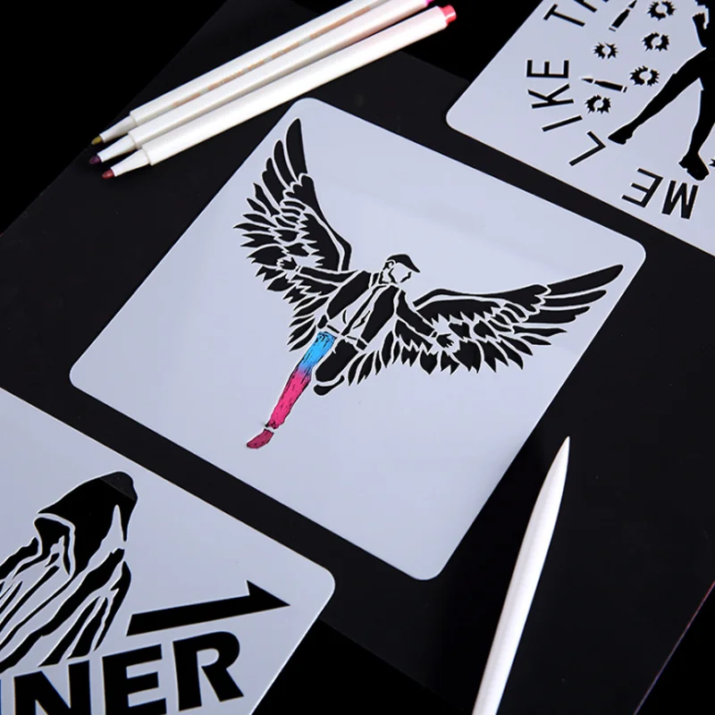 10 шт. рок самолет череп трафарет &quotсделай сам&quot Скрапбукинг дневник штамповка