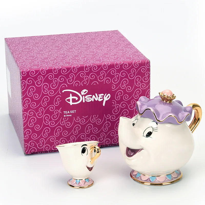 

New Cartoon Beauty And The Beast Teapot Mug Mrs Potts Chip Tea Pot Cup One Set Lovely Christmas Gift Fast Post