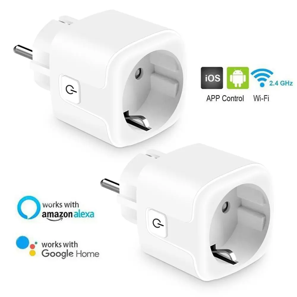 Умная штепсельная розетка 16A WiFi с блоком питания и монитором энергии стандарт ЕС