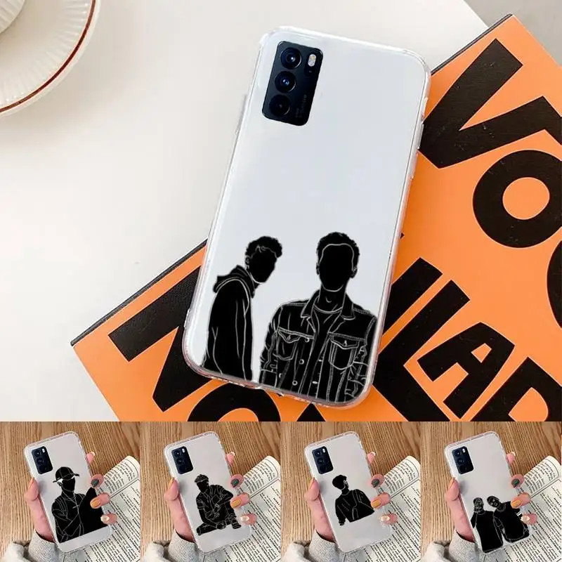 

Black lineart boys Phone Case Transparent For oppo Realme FIND V X Q 2 3 5 7 11 50 GT Q2 PRO PLUS moible bag