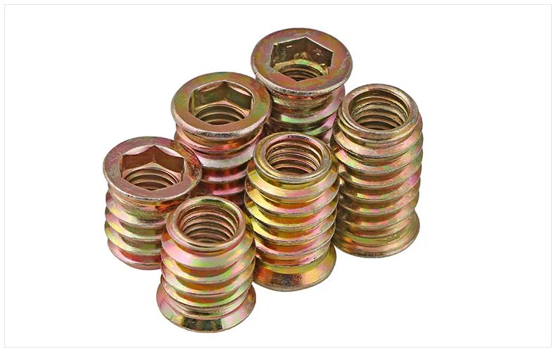 Шестигранная гайка с плоской головкой встроенные железные прямые зубцы M6 M8 M10 для