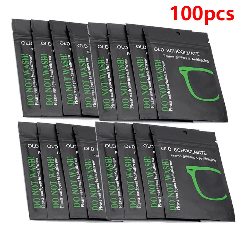

100 шт./упак. многоразовые противотуманные очки протирают предварительно увлажненную противотуманную салфетку для линз противотуманная сал...