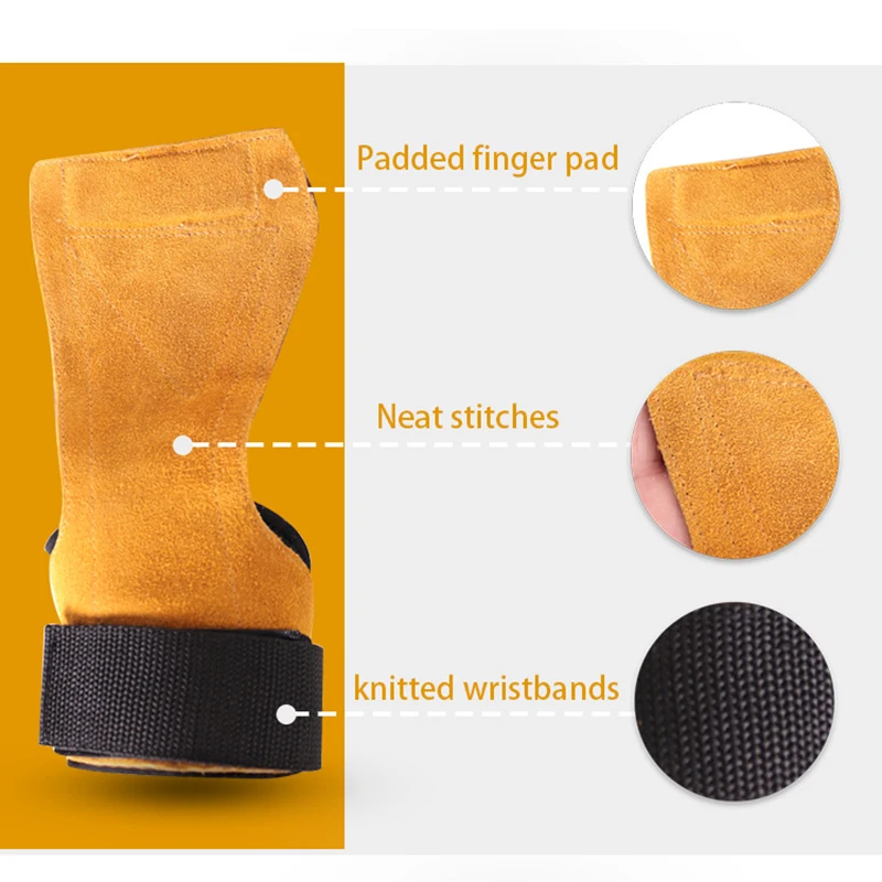 

1Pc Cowhide Hand Grips Gymnastics Gloves Grips Anti-Skid Gym Fitness Gloves Weight Lifting Grip Gym Crossfit Trainining