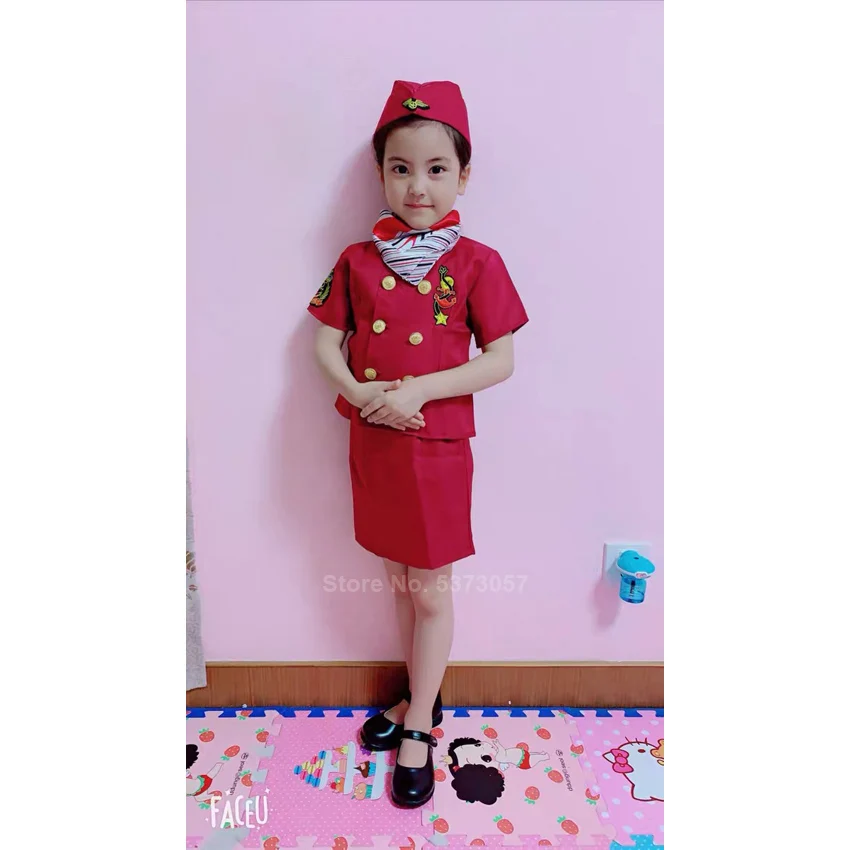 Костюмы на Хэллоуин для детей девочек подростков самолетов официанток стюардесс