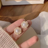 permih pearl earrings korean geometric metal gold earrings for women simple fashion earrings female retro earrings 2021 trend