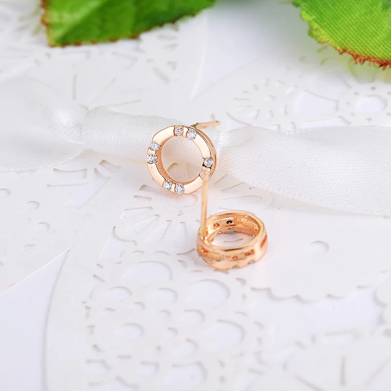 Женские серьги гвоздики MAIKALE простые круглые золотого и серебряного цвета