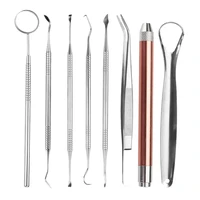 tools pick 8 pack teeth cleaning oral care kit stainless steel hygiene kit calculus plaque tartar remover set p