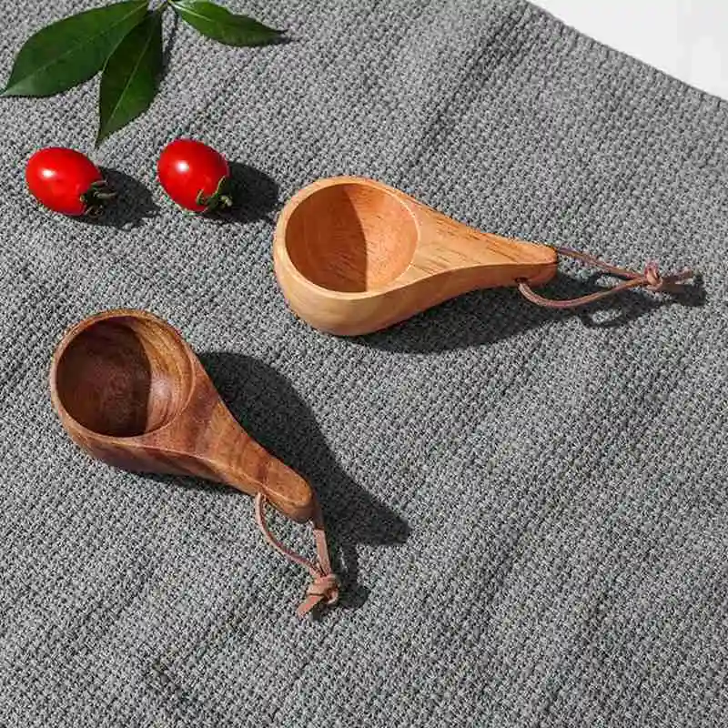 

Small Acacia Wooden Spoon Scoop Tea Honey Coffee Condiment Salt Sugar Spoon Portable Cooking Tools Kitchen Gadgets