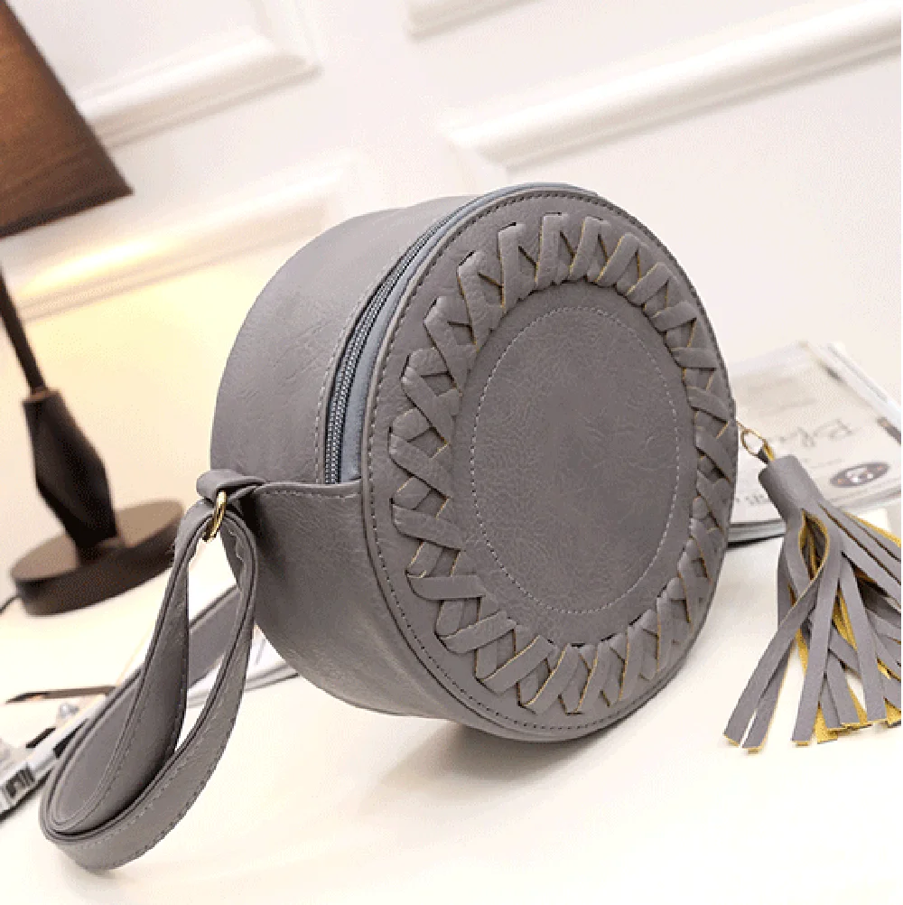 Маленькие круглые сумки для женщин 2020 модные кожаные через плечо плетеная Сумка