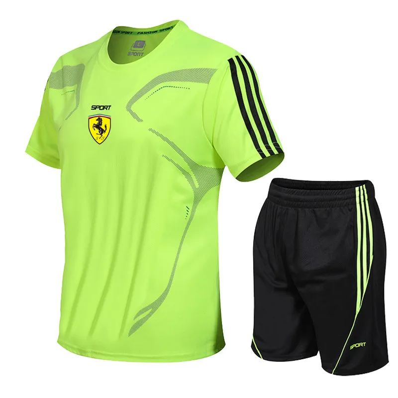 

Summer men's quick-drying football, basketball court, short-sleeved shorts, comfortable and breathable oversized sportswear