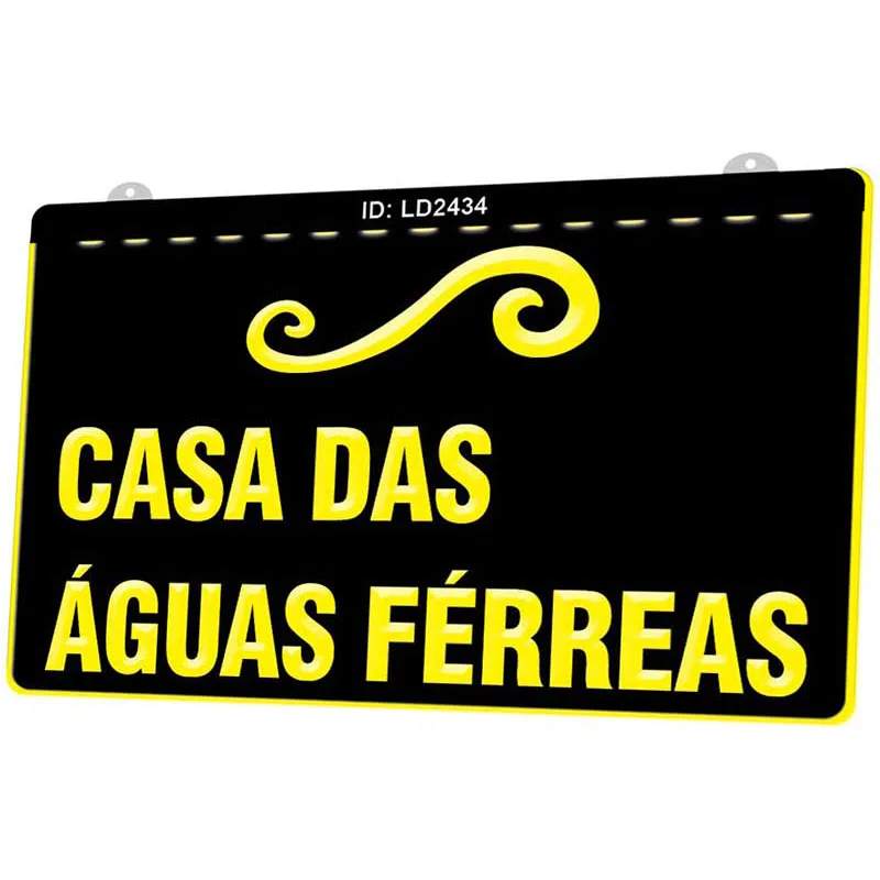 LD2434 Casa Das Aguas Ferreas новый 3D гравировальный светодиодный световой знак несколько