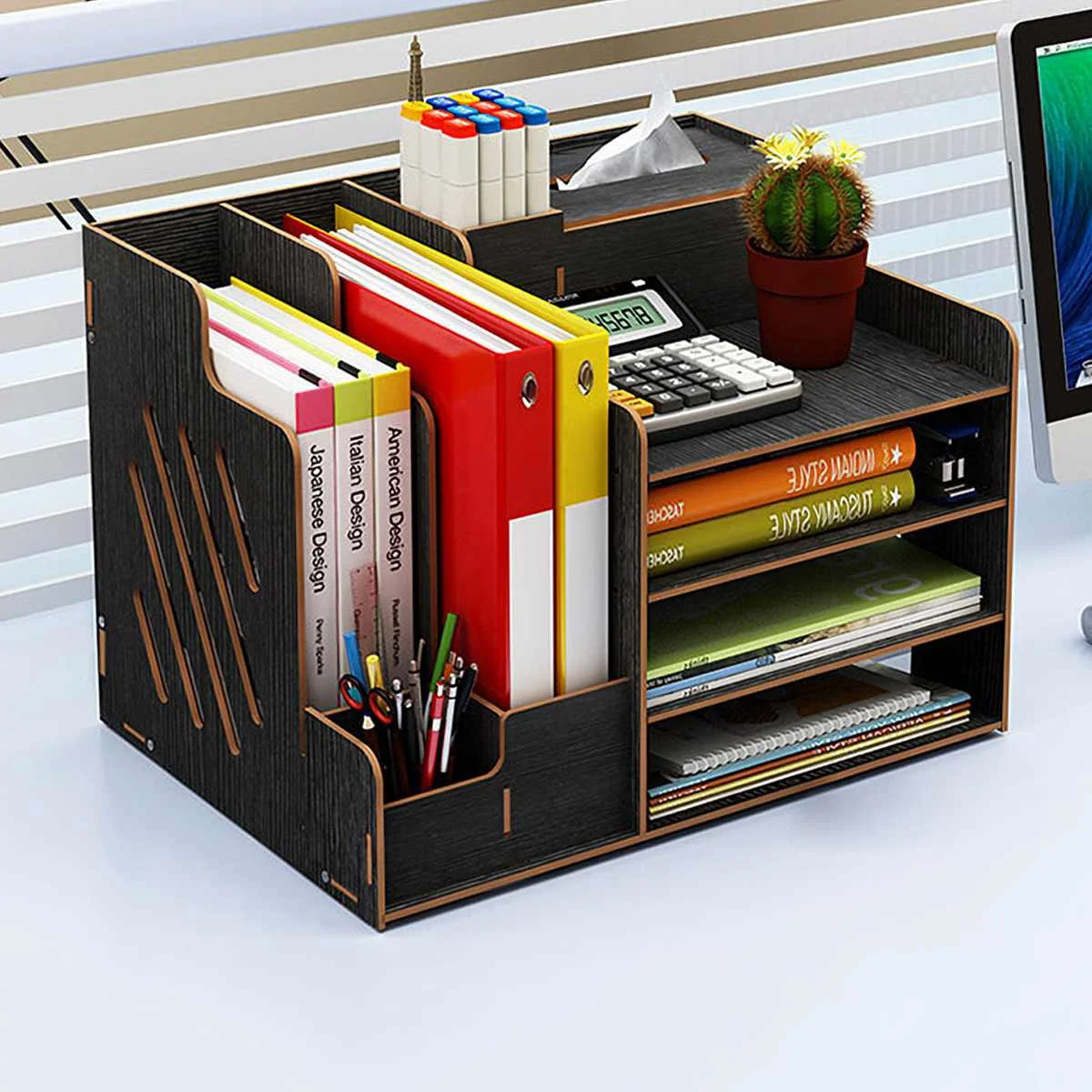 

Multifunctional Organizer Desktop Office Organizer Storage Box Pen Pencil Box Makeup Holder Stationery Office Storage Rack