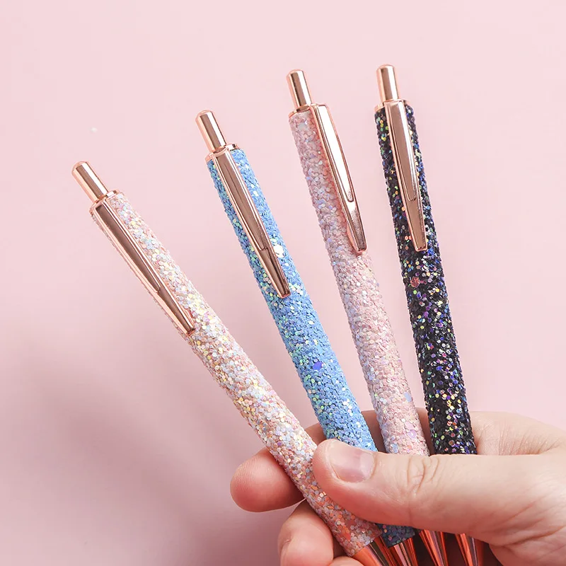 40pcs Kawaii Mermaid Ballpoint Pen Fashion Girl Glitter Sequin Pens for School Office Supplies Christmas Gift Cute Office Gift