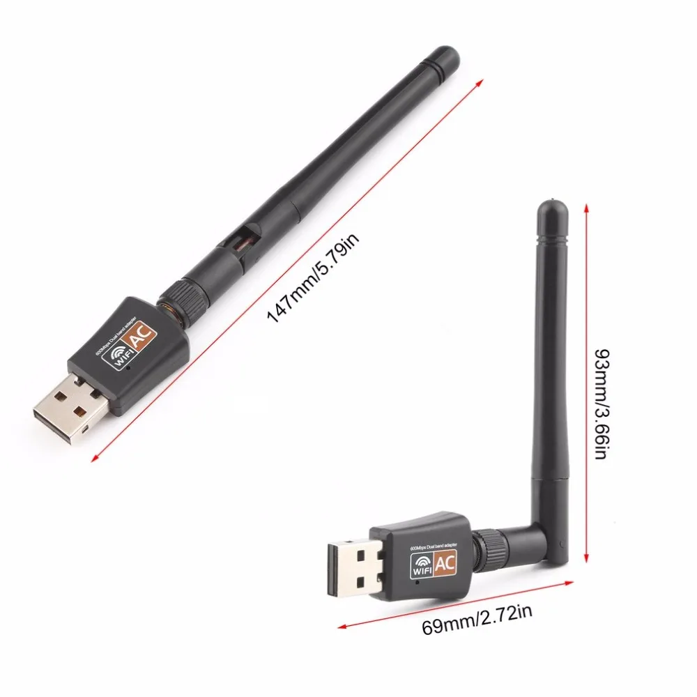 TEROW 600Mbps USB WiFi Adapter/Receiver Dual Band 5.8GHz+2.4GHz USB2.0 High Speed 2dBi Antenna RTL8811CU for Laptop and Desktop |