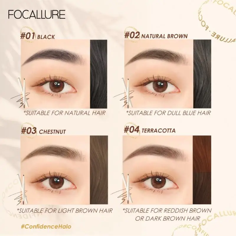 

FOCALLURE Eyebrow Pencil Extremely Fine Eyebrows Long-lasting Waterproof Sweat-proof Smooth Eye Brow Pen Eye Makeup TSLM2