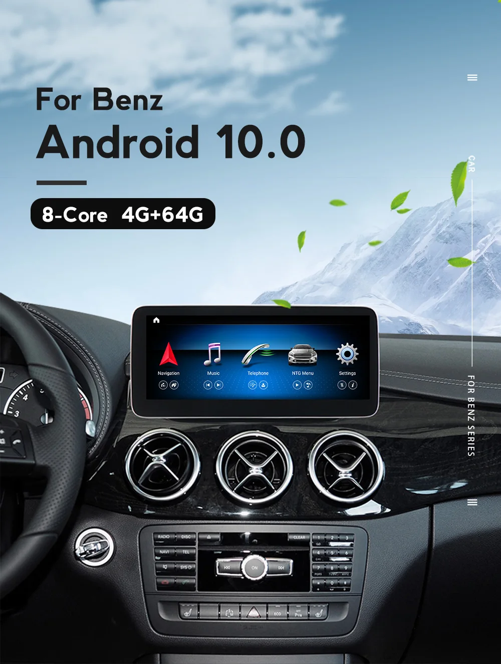 Автомобильный GPS навигатор плеер Android 10 авто радио для Benz A класса W176 / GLA X156 CLA C117 2013