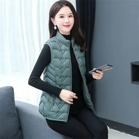6xl 2021 autumn and winter down cotton vest mother wear thick middle aged womens stand up collar vest waistcoat zipper jacket