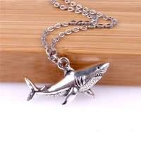 punk shark charm necklace ocean animal pendants necklaces for women men best gift chain neck decotraion choker steampunk jewelry
