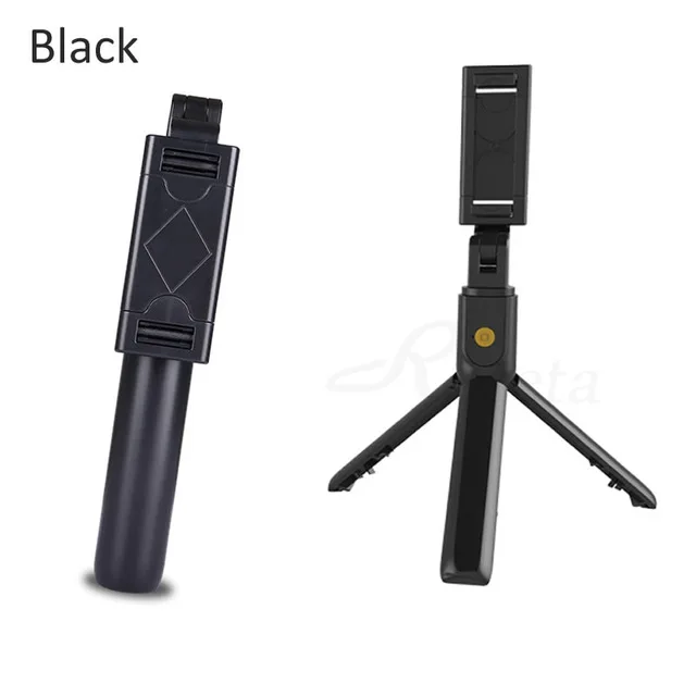 Black LANBEIKA 3 в 1 беспроводной Bluetooth селфи палка ручной монопод затвора дистанционного складной мини штатив для iPhone 11 XR 8 X Plus - Цвет: Black
