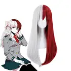 Мой герой Todoroki шото женщин длинный парик для косплея костюм парики для вечеринок на Хэллоуин Boku без герой красно-белые волосы