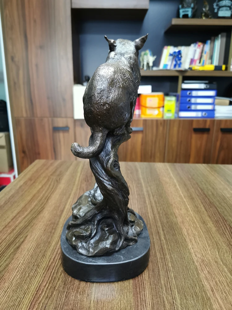 Бронзовая статуя кота статуэтка горячего литья Медная скульптура животное