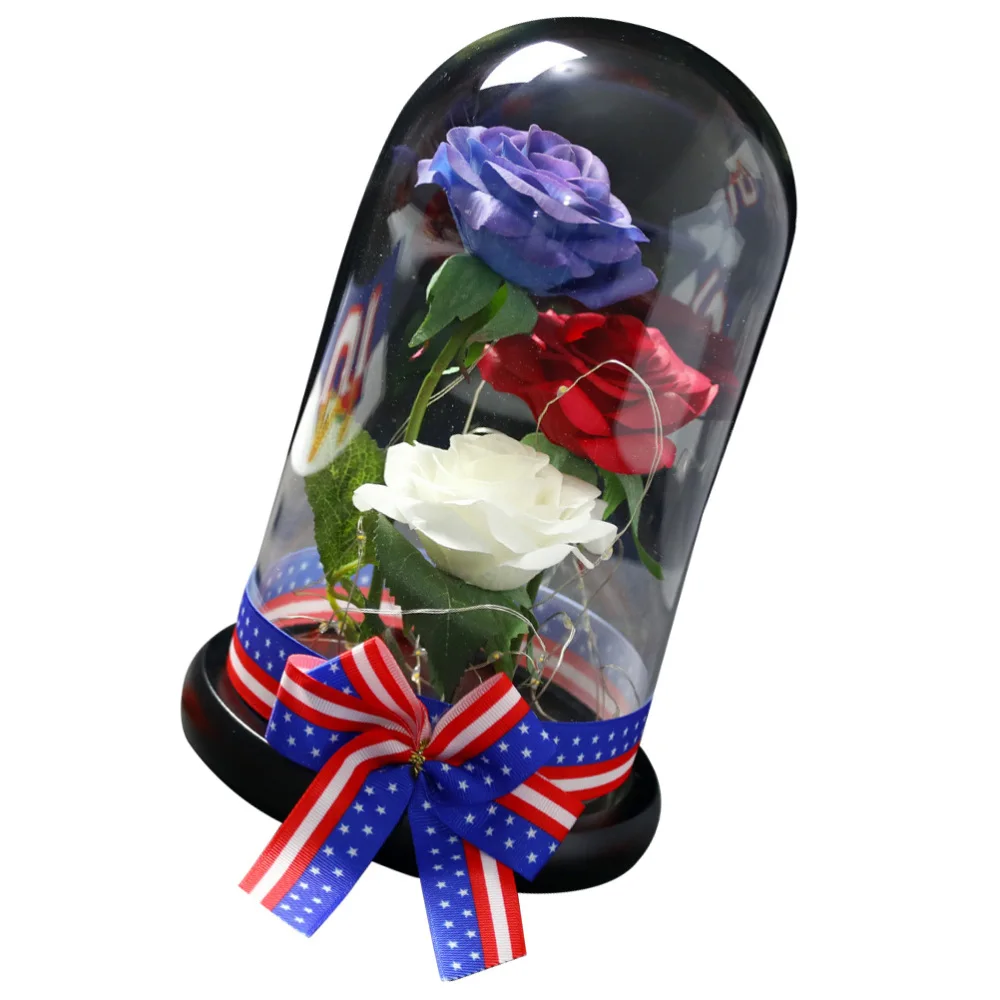 

1pc Independence Day Scene Rose Lamp Ornament Festival Rose Light Adornment