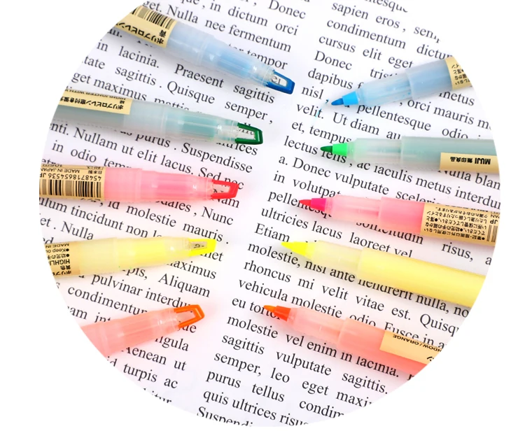 1 шт., MUJI, двойная головка, кристалл, перспективное окно, двойной цвет, яркие цвета, хайлайтеры, рекламные маркеры, Подарочные канцелярские товары
